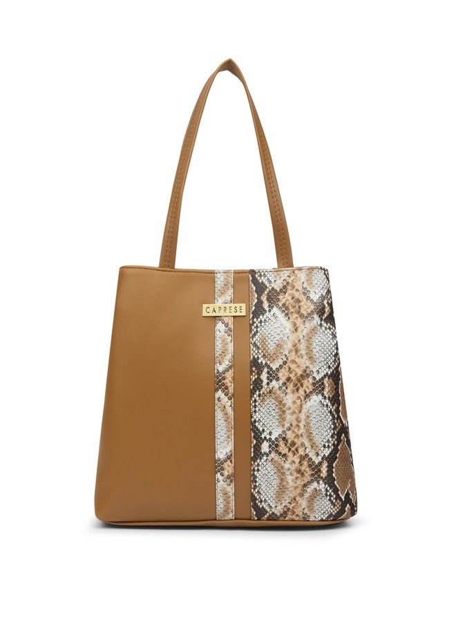 كابريس حقيبة كابريس مولي متوسطة الحجم للنساء بحزام قابل للتعديل والفصل | جيوب متعددة | حقيبة متعددة الاستخدامات للكتف، أو كروس بودي، أو للحمل باليد، مناسبة للعمل والسفر والاستخدام اليومي (لون بني فاتح) - Image 1